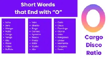 5 letter words ending in O